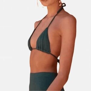 Savannah Morrow Emerald Knit Triangle Top